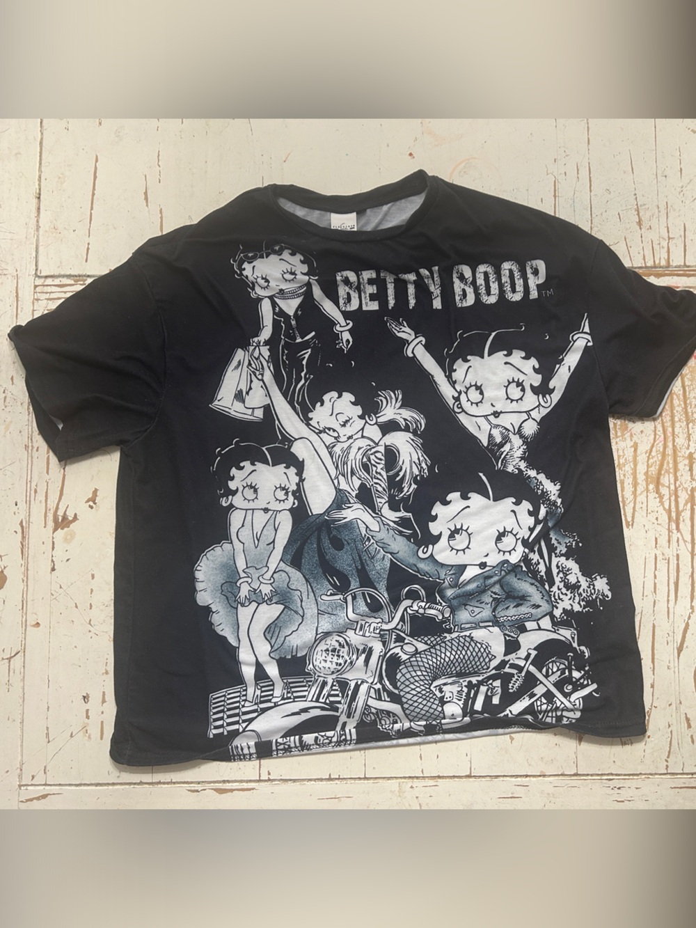 Betty Boop Black Tee with White Graphic